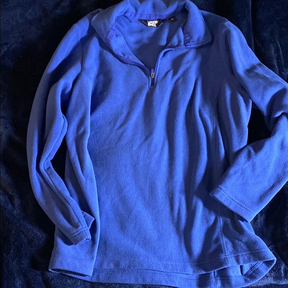 Lands' End Blue Quarter-Zip Pullover